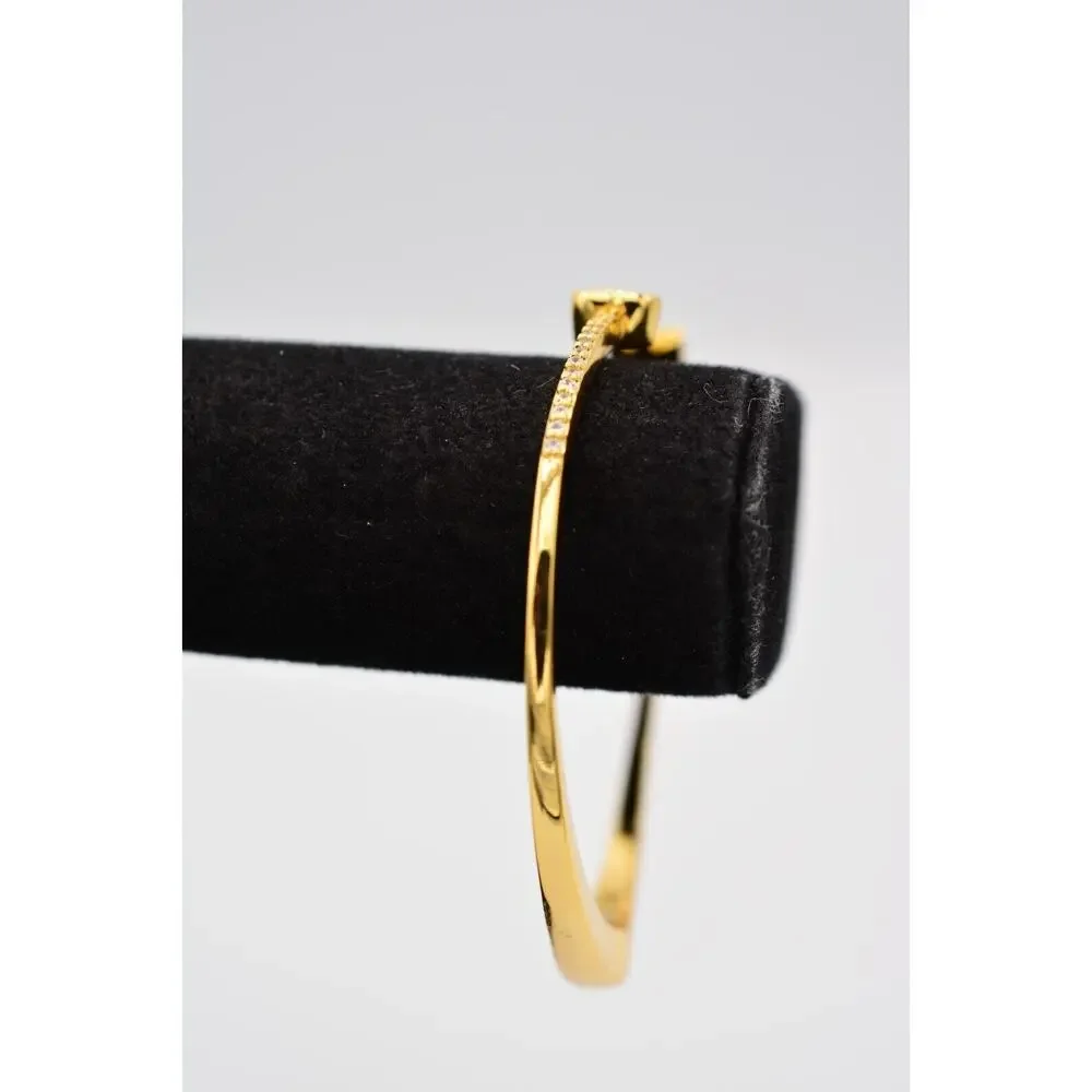 Kate Spade New York Floating Charm Bangle Bracelet Crystal Heart Arrow Gold Bin4